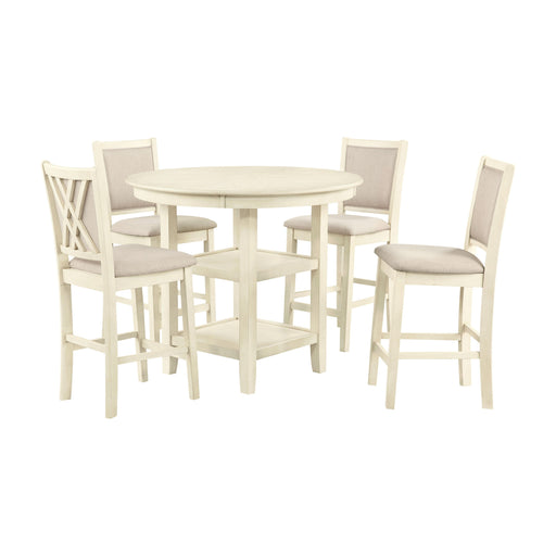New Classic Furniture Amy - 5 Piece Counter Dining Set - Bisque
