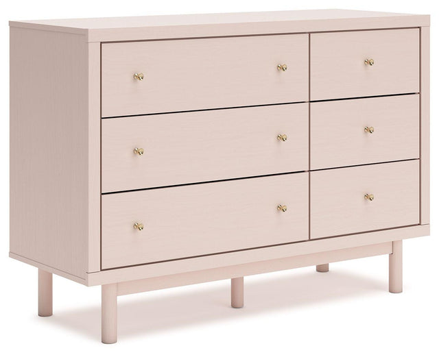 Ashley Wistenpine Six Drawer Dresser - Blush