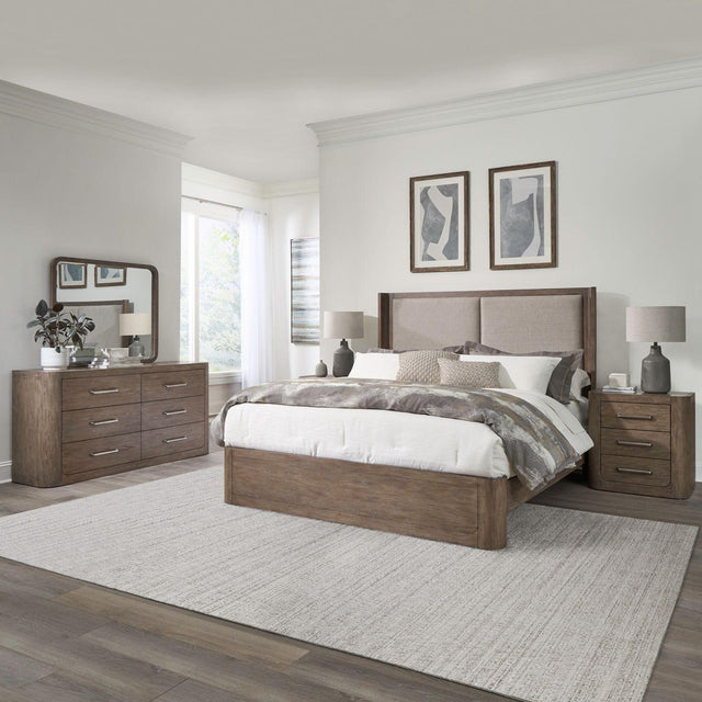 Liberty Furniture South Bend - 4 Piece Bedroom Set (California King Shelter Bed, Dresser & Mirror, Night Stand) - Brown