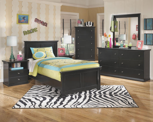 Ashley Maribel - Black - 8 Pc. - Dresser, Mirror, Chest, Twin Panel Bed, 2 Nightstands
