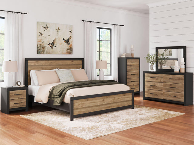 Ashley Vertani - Black - 4 Pc. - Dresser, Mirror, King Panel Bed