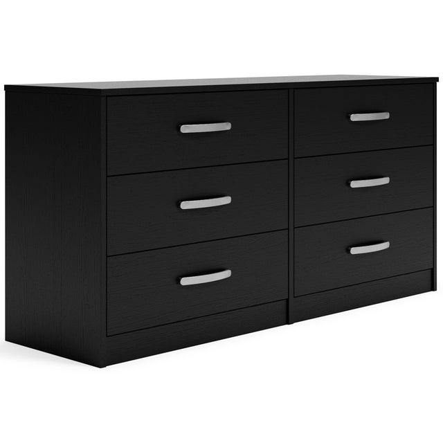 Ashley Finch Six Drawer Dresser - Black