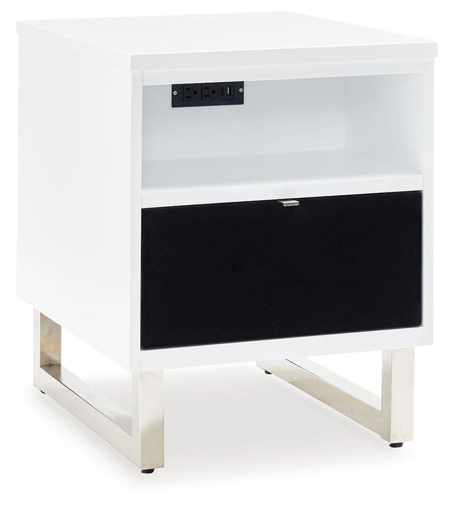 Ashley Gardoni Chair Side End Table - White/Black