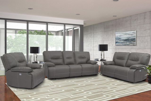 Parker House Spartacus - Power Reclining Sofa Loveseat And Recliner - Haze