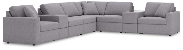 Ashley Modmax - Granite - 8-Piece Sectional With Storage Consoles