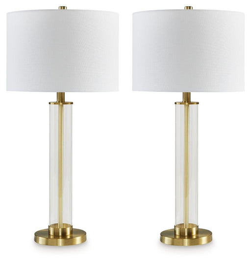 Ashley Orenman Glass Table Lamp (2/CN) - Clear/Brass Finish