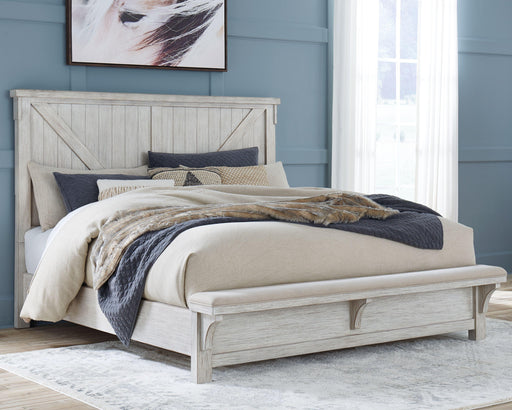 Ashley Brashland - White - King Panel Bed With Bench Footboard