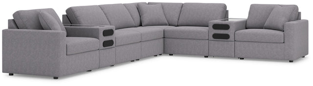 Ashley Modmax - Granite - 8-Piece Sectional With Audio System Console