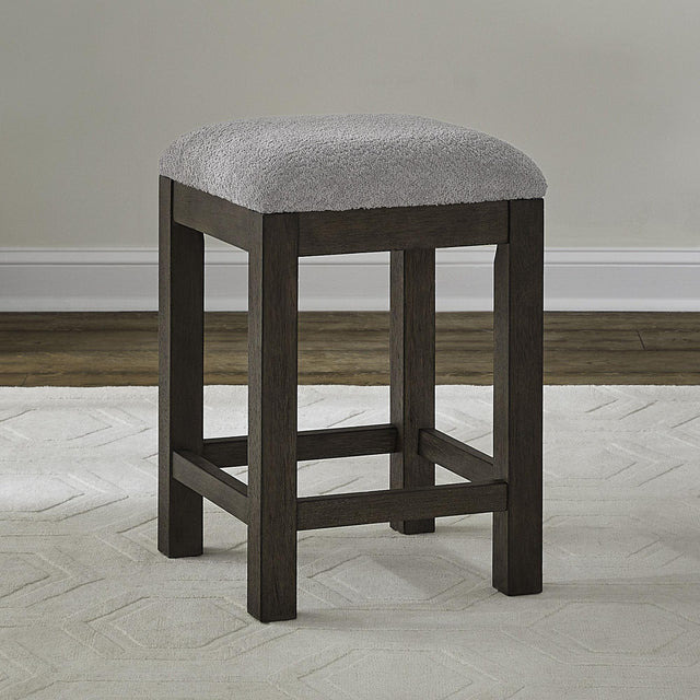 Liberty Furniture Cascade Falls - Upholstered Console Stool - Satin Espresso / Gray