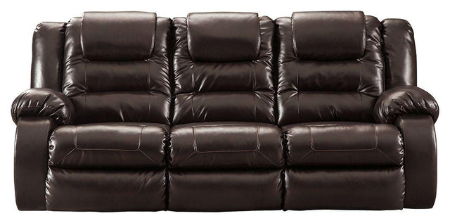 Ashley Vacherie Reclining Sofa - Chocolate