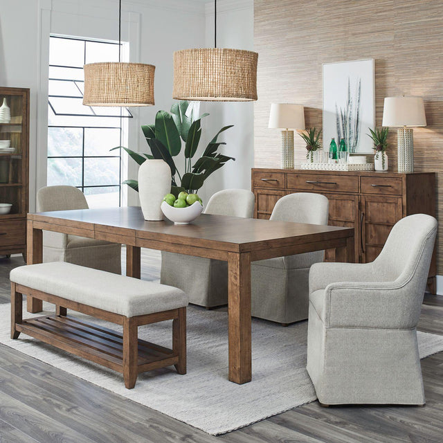 Liberty Furniture Shaker Lakes - 6 Piece Rectangular Table Set - Harvest Brown