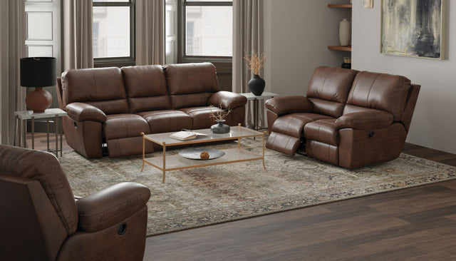 Catnapper Stetson - Power Lay Flat Reclining Loveseat - Walnut
