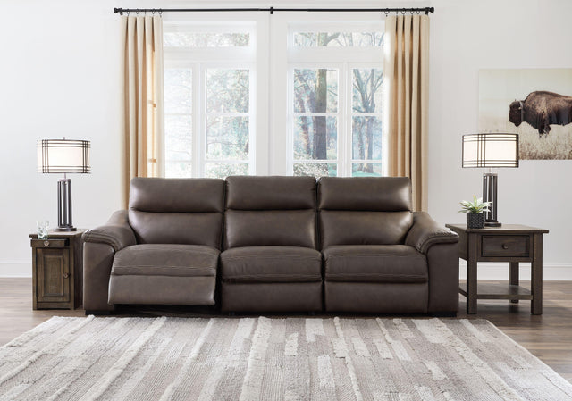 Ashley Salvatore - Chocolate - Power Reclining Sofa 3 Pc Sectional