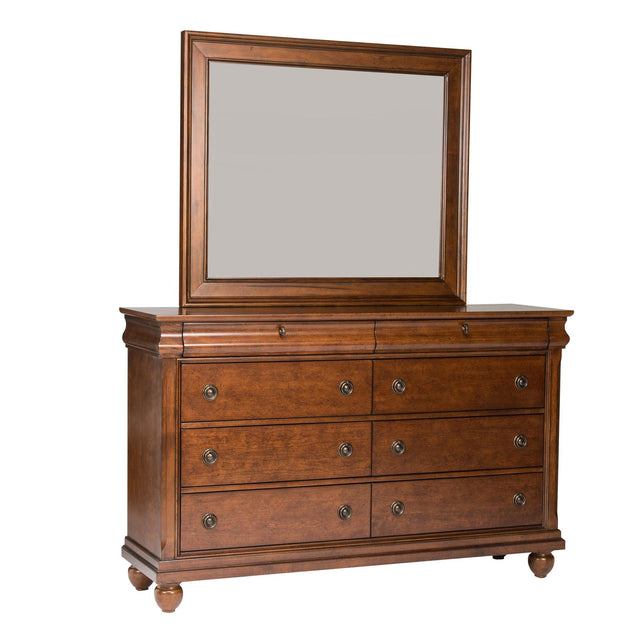 Liberty Furniture Rustic Traditions - Dresser & Mirror - Dark Brown