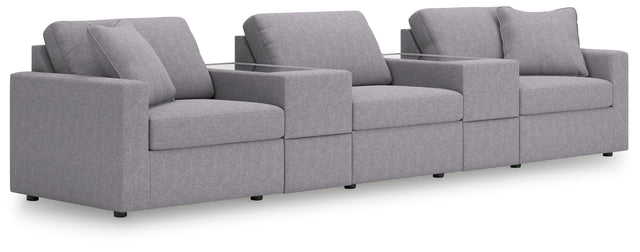 Ashley Modmax - Granite - 5-Piece Sectional With Storage Consoles