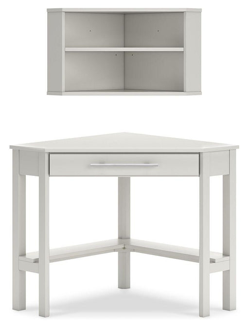 Ashley Grannen - White - Corner Desk, Bookcase