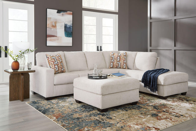 Ashley Aviemore - Stone - 3 Pc. - 2-Piece Sectional With Raf Corner Chaise, Ottoman