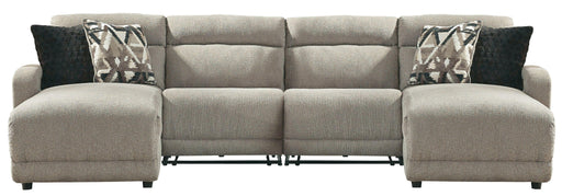 Ashley Colleyville - Stone - 4-Piece Power Reclining Sectional With Chaise, 2 Armless Pwr Recliner