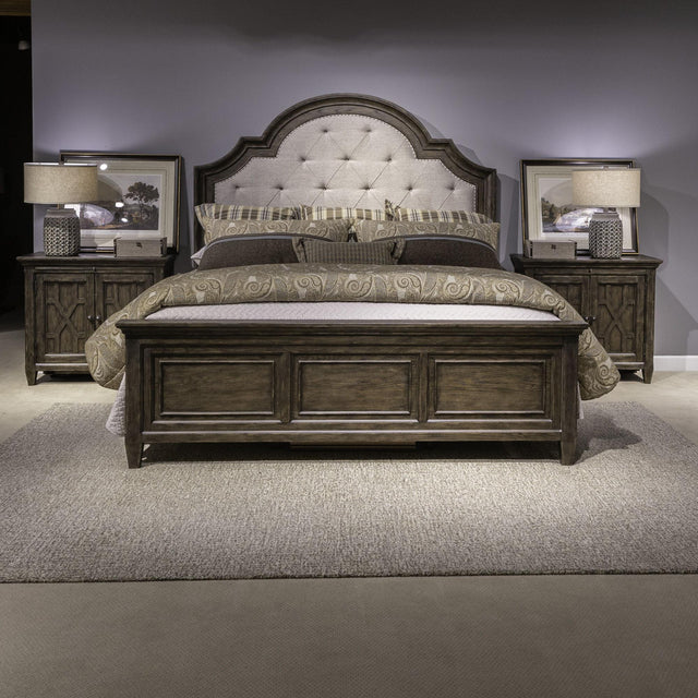 Liberty Furniture Paradise Valley - King Upholstered Bed - Dark Brown