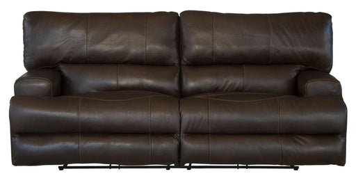 Catnapper Wembley - Italian Leather Match Power Lay Flat Reclining Sofa with Power Adjustable Headrest - Chocolate