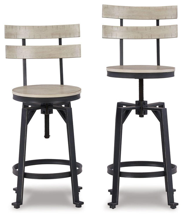 Ashley Karisslyn Swivel Barstool (2/CN) - Whitewash/Black