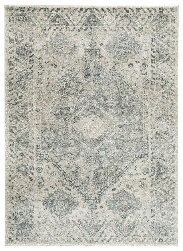 Ashley Precia Large Rug - Gray/Cream