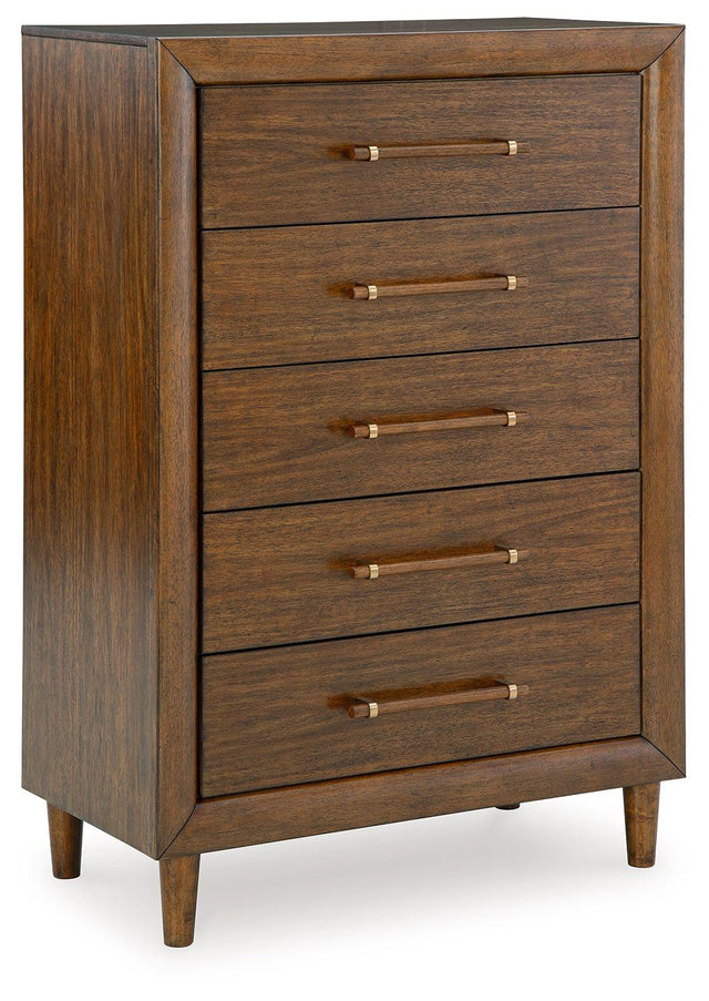 Ashley Lyncott Five Drawer Chest - Brown