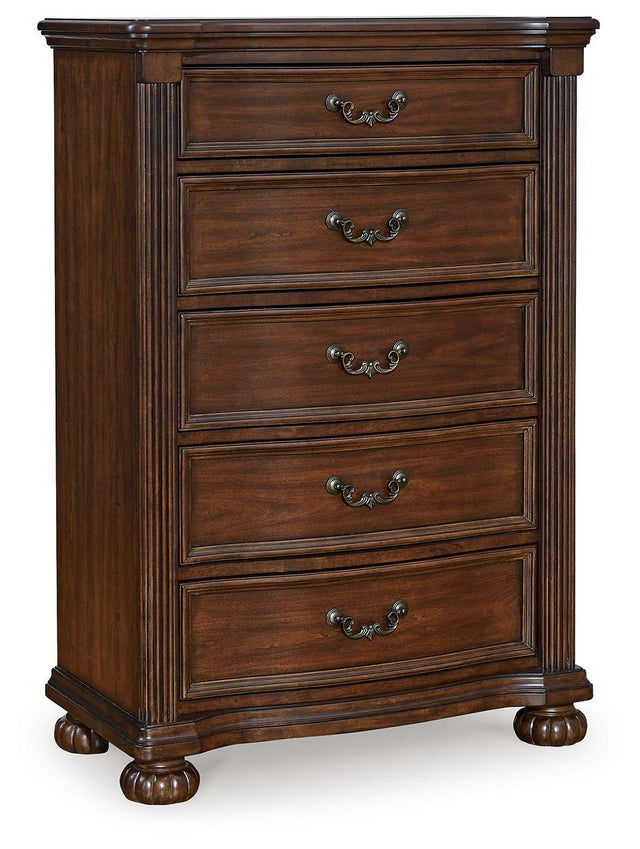 Ashley Lavinton Five Drawer Chest - Brown