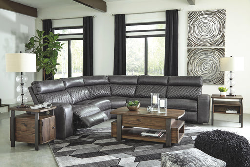 Ashley Samperstone - Gray - Zero Wall Recliners 5 Pc Sectional