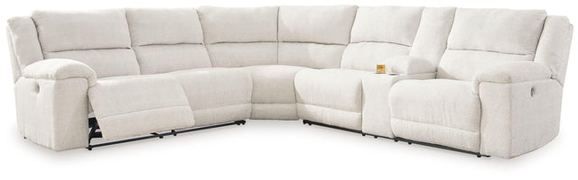 Ashley Keensburg - Linen - 3-Piece Power Reclining Sectional With Raf Power Reclining Loveseat With Console