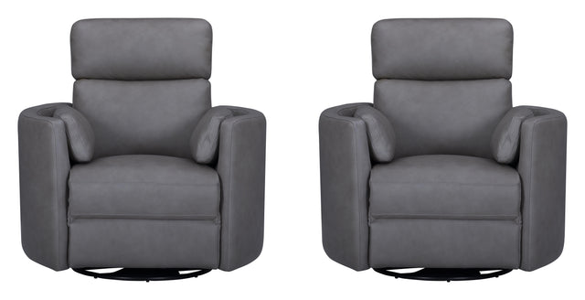 Parker House Radius - Manual Swivel Glider Recliner (Set of 2) - Nickel Grey
