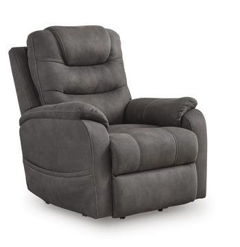 Ashley Snowfield Power Lift Recliner - Gunmetal