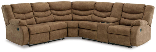 Ashley Partymate - Brindle - 3 Pc. - 2-Piece Rec Sectional With Console, Rocker Recliner