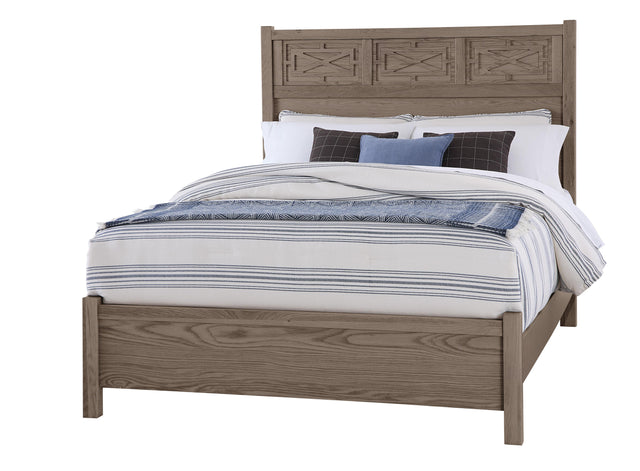 Vaughan-Bassett Tide & Timber - Queen - Fretwork Panel Bed - Gray Oak