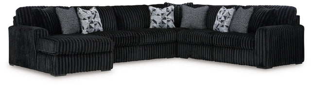 Ashley Midnight-madness - Onyx - 4-Piece Sectional With Laf Corner Chaise