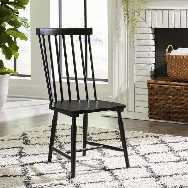 Liberty Furniture Capeside Cottage - Spindle Back Side Chair - Black (RTA)
