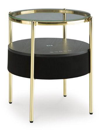 Ashley Nedman Accent Table with Speaker - Black/Gold Finish