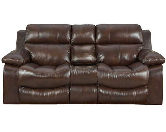 Catnapper Positano - Reclining Console Loveseat - Cocoa - 40"