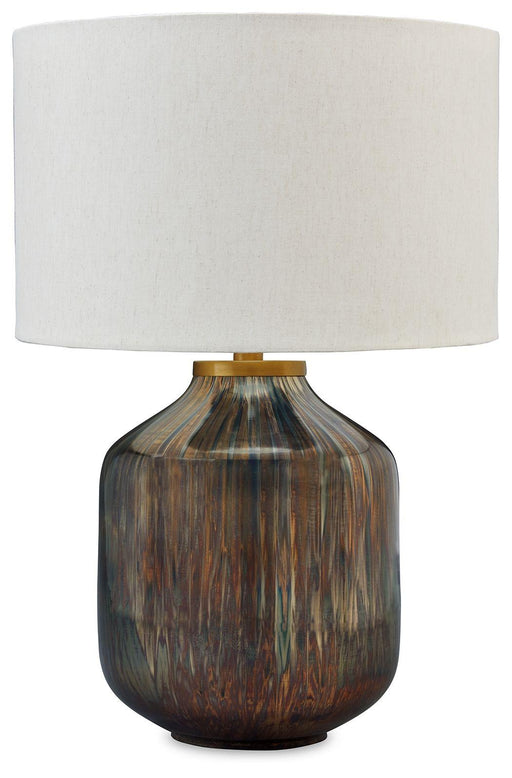 Ashley Jadstow Glass Table Lamp (1/CN) - Black/Silver Finish