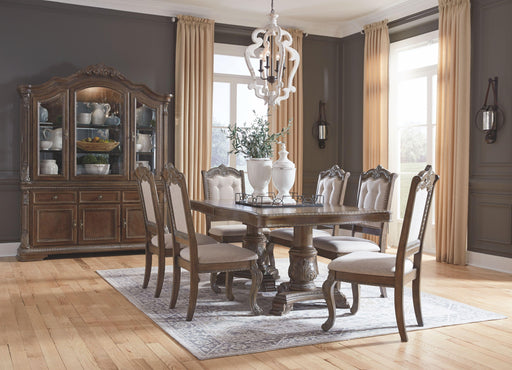 Ashley Charmond - Dark Brown - 8 Pc. - Extension Table, 6 Side Chairs