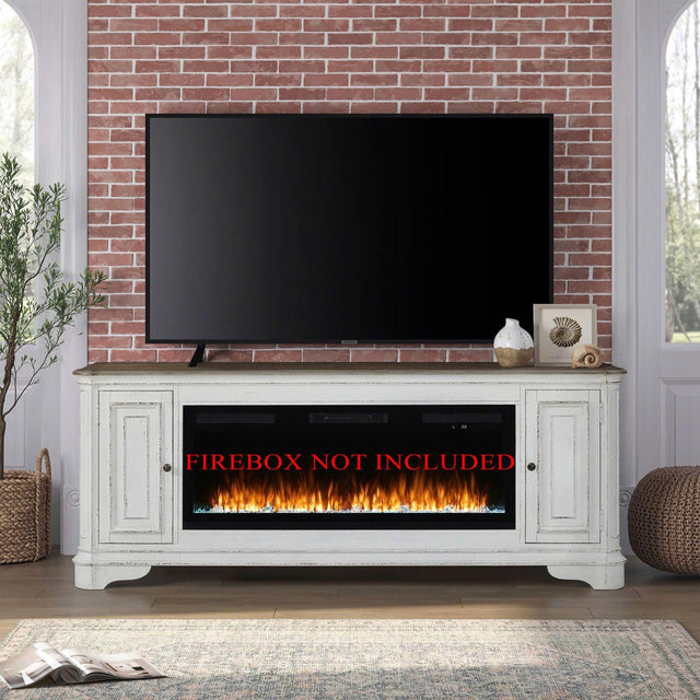 Liberty Furniture Fireplace TV Consoles - 82" Fireplace TV Console FTS - Brown