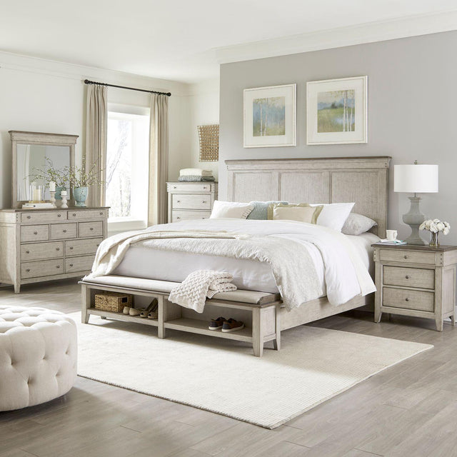 Liberty Furniture Ivy Hollow - 5 Piece Bedroom Set (California King Storage Bed, Dresser & Mirror, Chest, Night Stand) - White