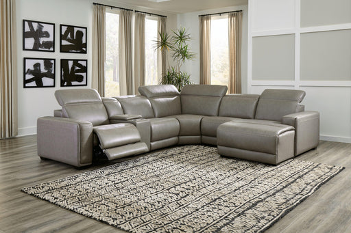 Ashley Correze - Gray - 6-Piece Power Reclining Sectional With Raf Back Chaise