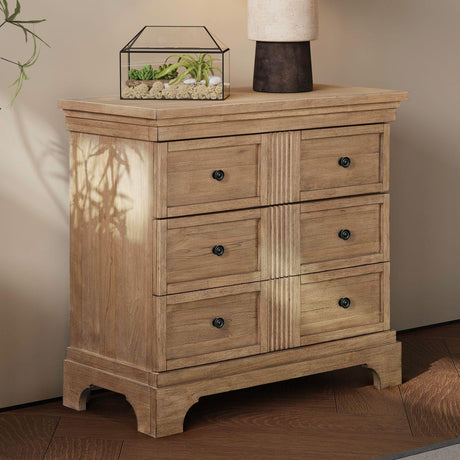 Liberty Furniture Haven Hills - Bedside Chest With Charging Station - Camel Beige