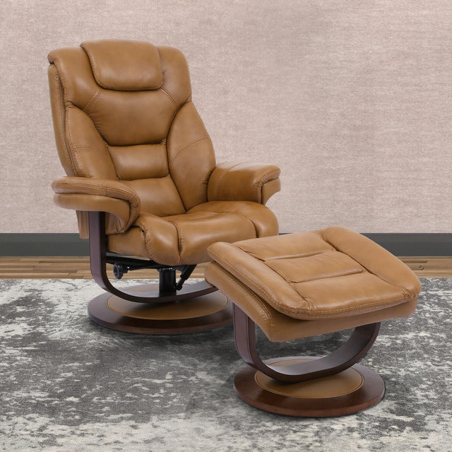 Parker House Monarch - Manual Reclining Swivel Chair and Ottoman - Butterscotch