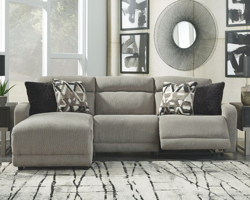 Ashley Colleyville - Stone - Left Arm Facing Power Chaise 3 Pc Sectional