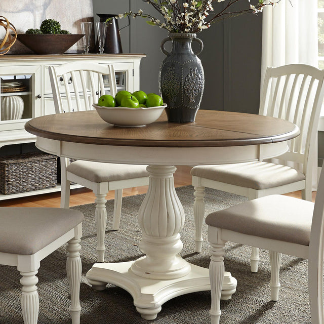 Liberty Furniture Cumberland Creek - Pedestal Table Set - White