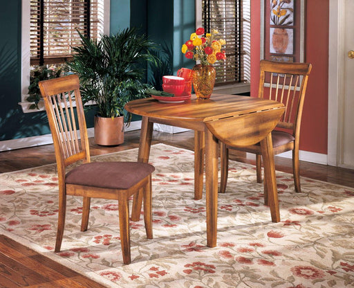 Ashley Berringer - Rustic Brown - 3 Pc. - Drop Leaf Table, 2 Side Chairs