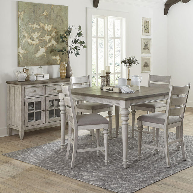 Liberty Furniture Heartland - 5 Piece Gathering Table Set (Ladder-Back Chairs) - White