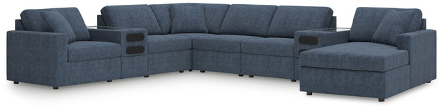 Ashley Modmax - Ink - 8-Piece Sectional With Raf Corner Chaise And Audio System Consoles